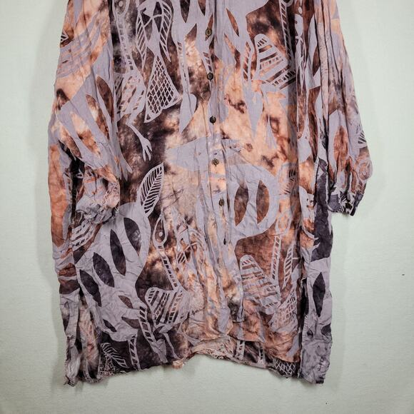 Vtg Chicos Shawl Cardigan Womens Kimono Lagenlook Cottagecore Art To Wear Boho - Picture 8 of 15